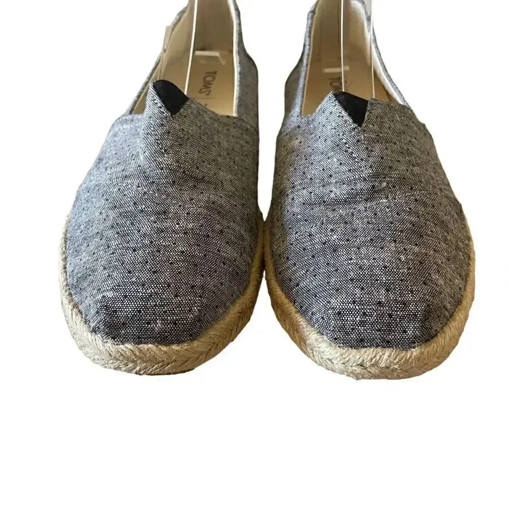 Toms Women's Deconstructed Alpargata Chambray Navy Ankle-High Canvas SZ 10